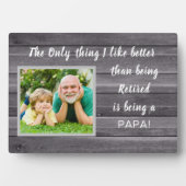 Bestes Geschenk! Remüde Papa Foto Plaque Fotoplatte (Vorderseite)
