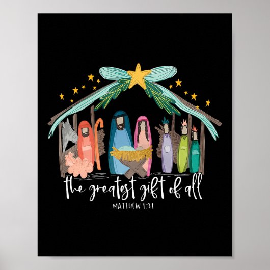 Bestes Geschenk von allen Jesus Weihnachten Christ Poster (Vorne)