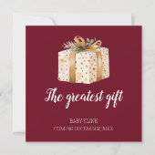 Bestes Geschenk Winter Foto Schwangerschaft Ankünd Ankündigung (Vorderseite)