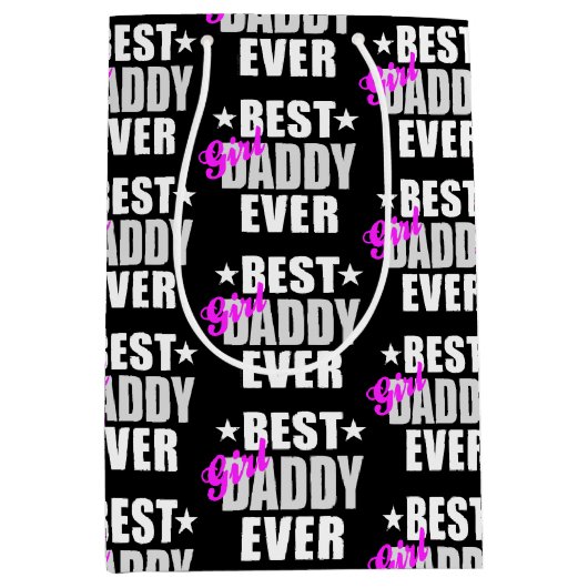 Bestes Girl Daddy je Pattern Mittlere Geschenktüte (Vorderseite)