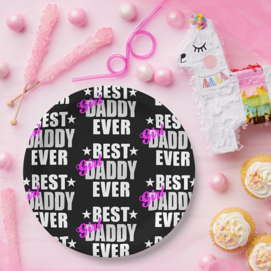 Bestes Girl Daddy je Pattern Pappteller (Party)