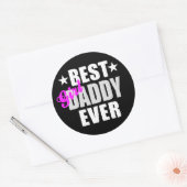 Bestes Girl Daddy je Runder Aufkleber (Umschlag)
