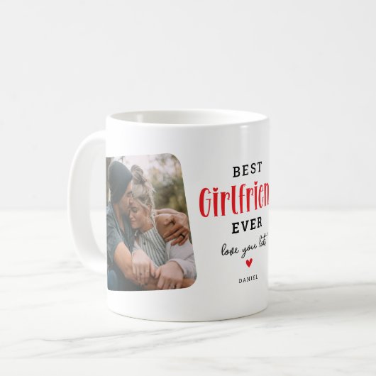 Bestes GIRLFIREND je 2 Foto Niedliches Geschenk Kaffeetasse (Vorderseite Links)