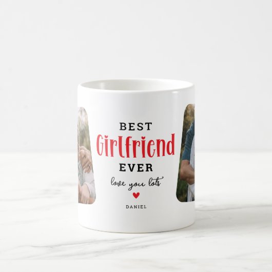 Bestes GIRLFIREND je 2 Foto Niedliches Geschenk Kaffeetasse (Mittel)