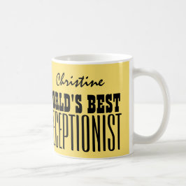 Bestes Gold die EMPFANGSDAME der Welt und Kaffeetasse