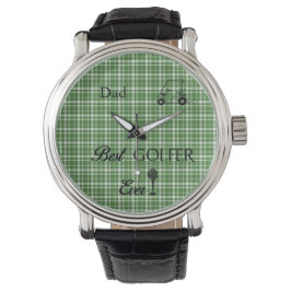 Bestes Golfer Green Kariert Armbanduhr