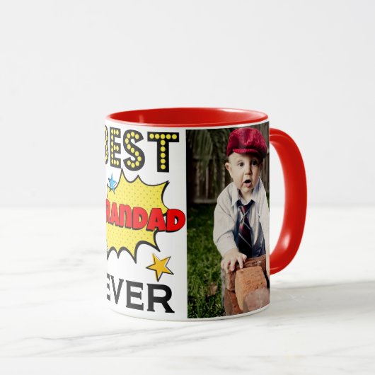 Bestes Grandad je individuelles Foto Tasse (VorderseiteRechts)