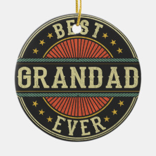 Bestes Grandad-jemals-Vintages Grandad-Väter-Tages Keramik Ornament