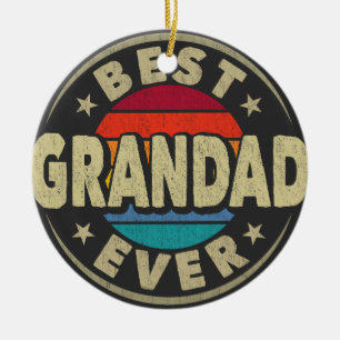 Bestes Grandad-jemals-Vintages Grandad-Väter-Tages Keramik Ornament