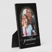 Bestes GRANDMA Heart Script Elegantes Gold Frame F Fotoplatte (Seite)