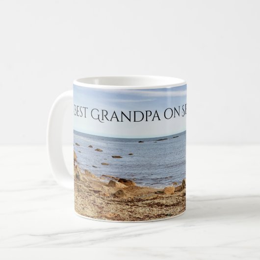 Bestes Grandpa-Foto an der Atlantikküste Kaffeetasse (Vorderseite Links)