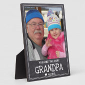 Bestes Grandpa Großkinder-Foto Rustikales Chalkboa Fotoplatte (Seite)