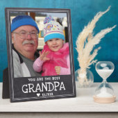 Bestes Grandpa Großkinder-Foto Rustikales Chalkboa Fotoplatte (Seite)
