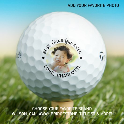 Bestes GRANDPA je - Golf Lover Personalisiertes Fo Golfball