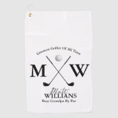 Bestes Grandpa-Monogramm Golfhandtuch (Vorderseite)