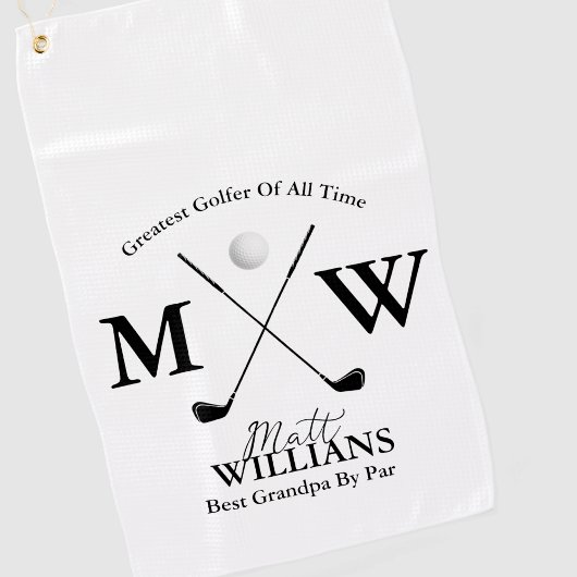 Bestes Grandpa-Monogramm Golfhandtuch