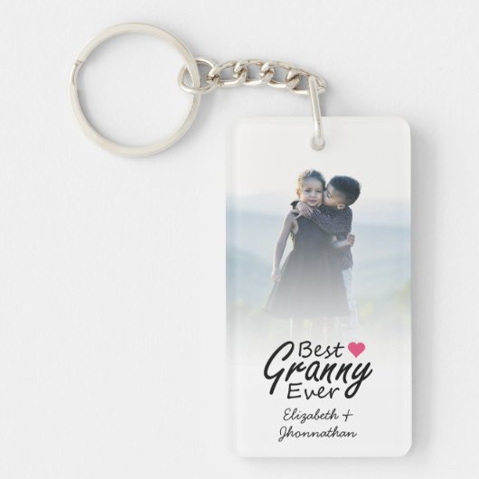 Bestes Granny je Großma Handgeschriebenes Skript-F Schlüsselanhänger (Vorderseite)