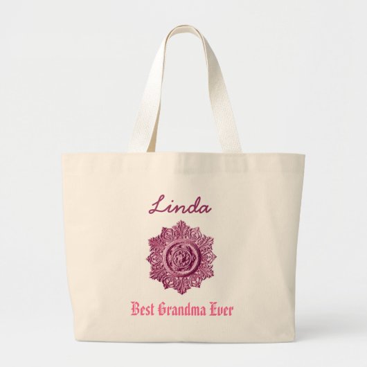 Bestes Großmutter-überhaupt Name-Rosa Jumbo Stoffbeutel (Vorne)