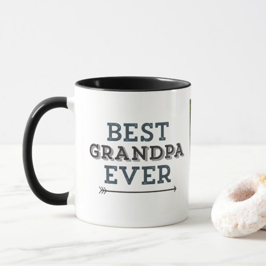 Bestes Großvater-überhaupt Pfeil-Gewohnheits-Foto Tasse (Mit Donut)