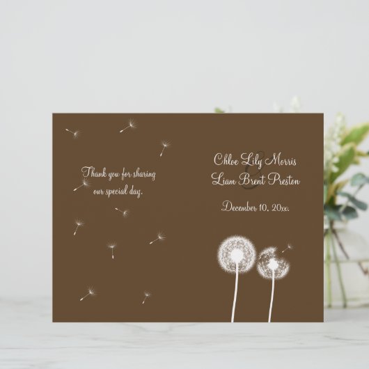 Bestes Hochzeitsprogramm (braun) (Stehend Vorderseite)