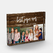 Bestes Holz Papa Grandpa Großkinder Foto Collage (Links)