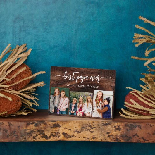 Bestes Holz Papa Grandpa Großkinder Foto Collage Fotoplatte (Seite)