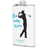 Bestes Hubby Par Golfer Silhouette Golfspielen Flachmann (Links)