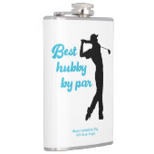 Bestes Hubby Par Golfer Silhouette Golfspielen Flachmann (Rechts)