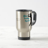 Bestes Hubby von Par Golfer Blue Black Silhouette Reisebecher (VorderseiteRechts)