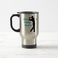 Bestes Hubby von Par Golfer Blue Black Silhouette