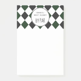 Bestes Hubby von Par Green Kariert mit Name Post-it Klebezettel