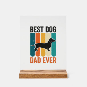 Bestes Hund Papa Aller Zeiten Vintage Dachshund T- Acrylschild