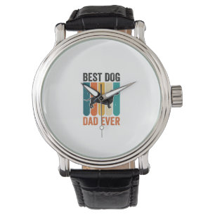 Bestes Hund Papa Aller Zeiten Vintage Dachshund T- Armbanduhr