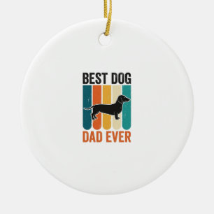 Bestes Hund Papa Aller Zeiten Vintage Dachshund T- Keramik Ornament