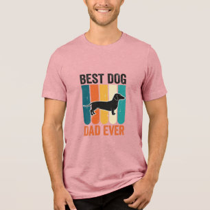 Bestes Hund Papa Aller Zeiten Vintage Dachshund T- Tri-Blend Shirt