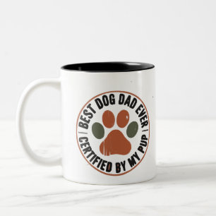 Bestes-Hund-Vater-Abzeichen-Tasse – Zertifiziert v Zweifarbige Tasse