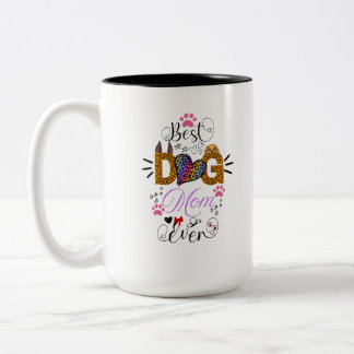 Bestes-Hundemama-aller-Zeiten-Shirt – Leopardenpri Zweifarbige Tasse