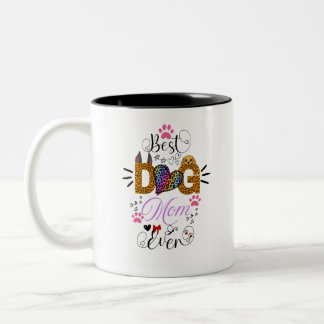 Bestes-Hundemama-aller-Zeiten-Shirt – Leopardenpri Zweifarbige Tasse