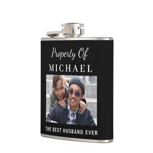 Bestes Husband-Foto Flachmann (Links)