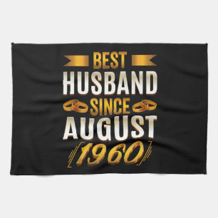 Bestes Husband seit August Funny 60 Jahre Jubiläum Geschirrtuch
