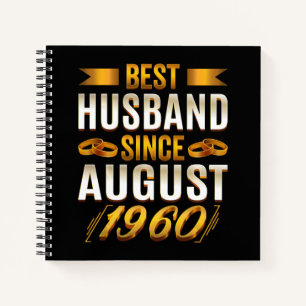 Bestes Husband seit August Funny 60 Jahre Jubiläum Notizblock