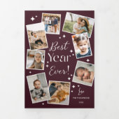 Bestes Jahr überhaupt! Foto Scrapbook Collage Dreifach Gefaltete Urlaubskarte (Cover)