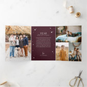 Bestes Jahr überhaupt! Foto Scrapbook Collage Dreifach Gefaltete Urlaubskarte (Innenseite)