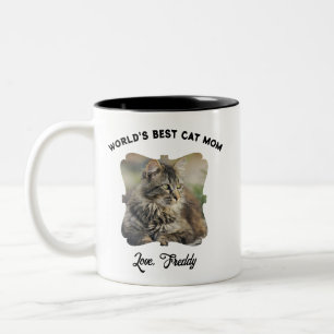 Bestes-Katzen-Mama-Verzierte-Rand-Tasse Zweifarbige Tasse