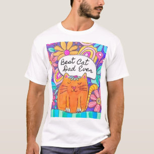 Bestes Katzendaddy Aller Zeiten Watercolor Katzenl T-Shirt