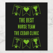 Bestes Krankenversicherungsteam Weinetikett (Einzelnes Label)