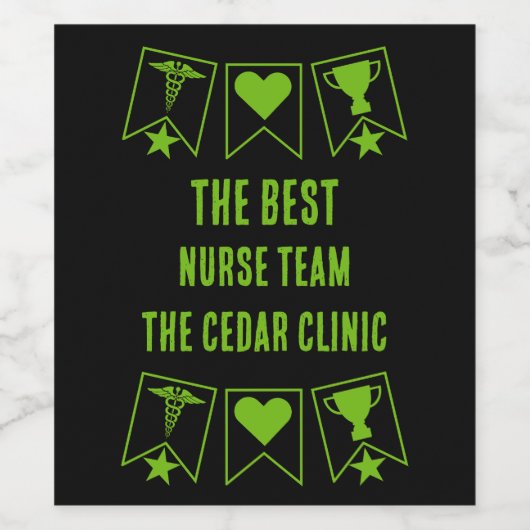 Bestes Krankenversicherungsteam Weinetikett (Einzelnes Label)