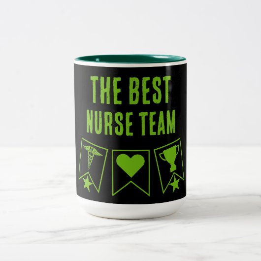 Bestes Krankenversicherungsteam Zweifarbige Tasse (Mittel)