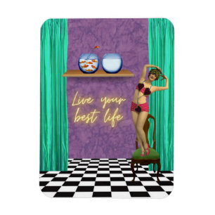 Bestes Leben Funky Vintage Kitsch Magnet