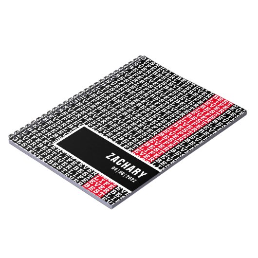 Bestes Leben je schwarz mit weißem Text roter Stre Notizblock (Linke Seite)